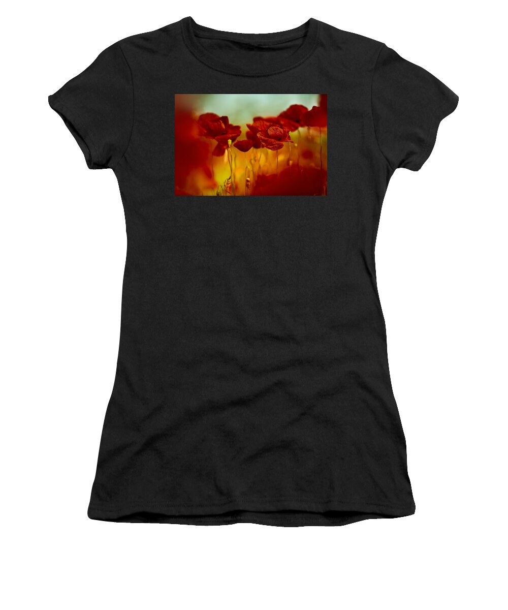 Poppy Women's T-Shirt featuring the photograph Summer Poppy #5 by Nailia Schwarz