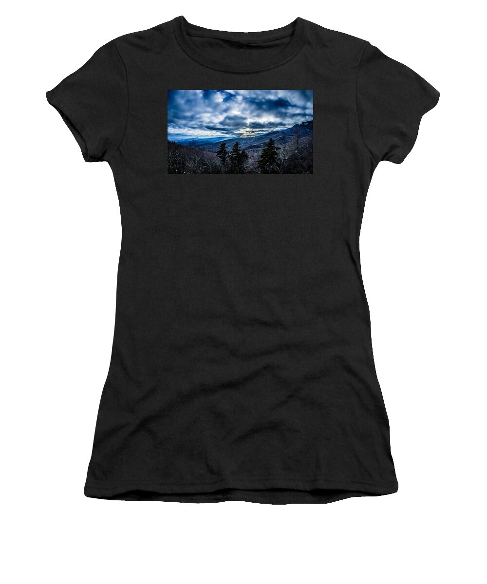 Road Women's T-Shirt featuring the photograph Blue Ridge Parkway Winter Scenes In February #6 by Alex Grichenko