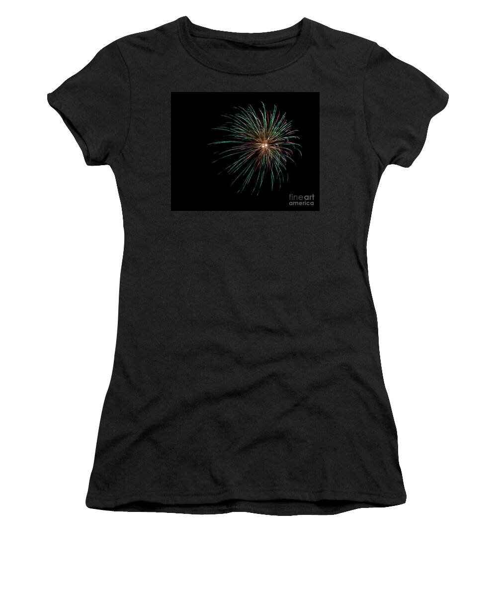 Fireworks Women's T-Shirt featuring the photograph RVR Fireworks 2013 #61 by Mark Dodd