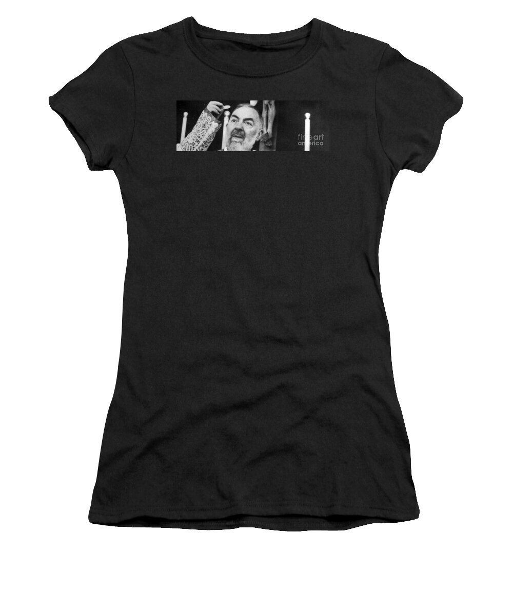 Prayer Women's T-Shirt featuring the photograph Padre Pio #7 by Archangelus Gallery
