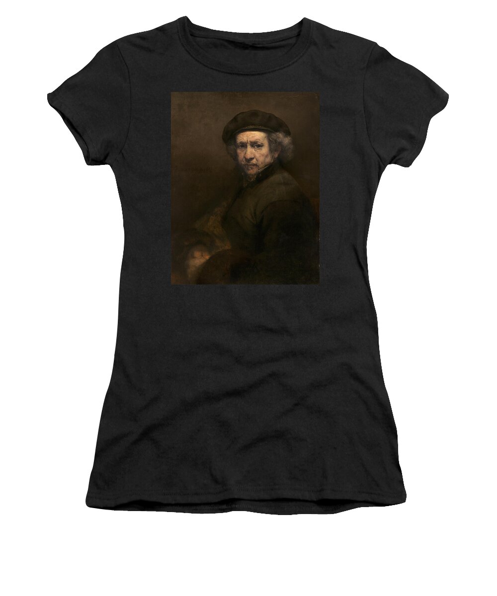 Rembrandt Van Rijn Women's T-Shirt featuring the painting Self Portrait #7 by Rembrandt van Rijn