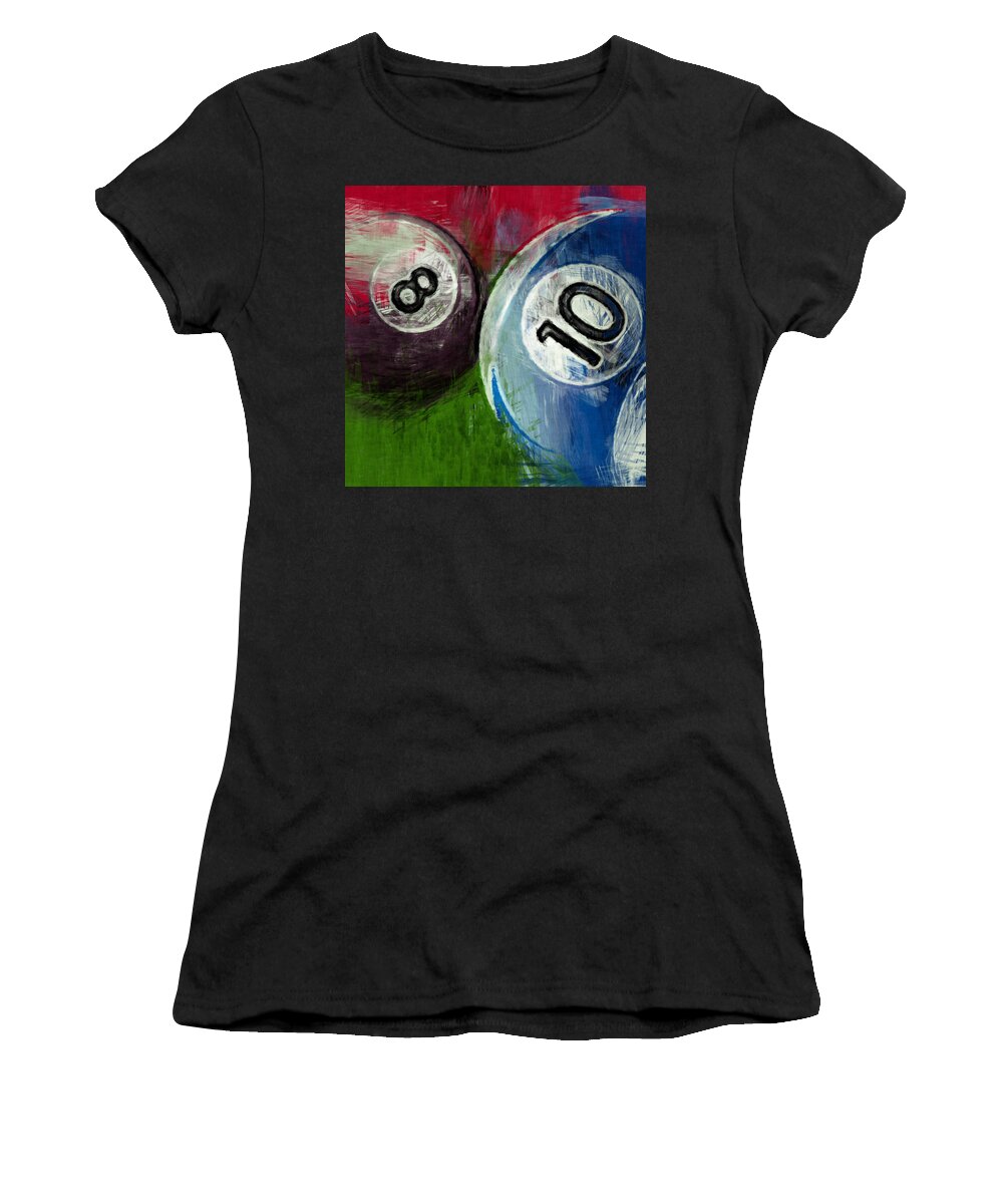 Eight Women's T-Shirt featuring the digital art 8 10 Billiards by David G Paul