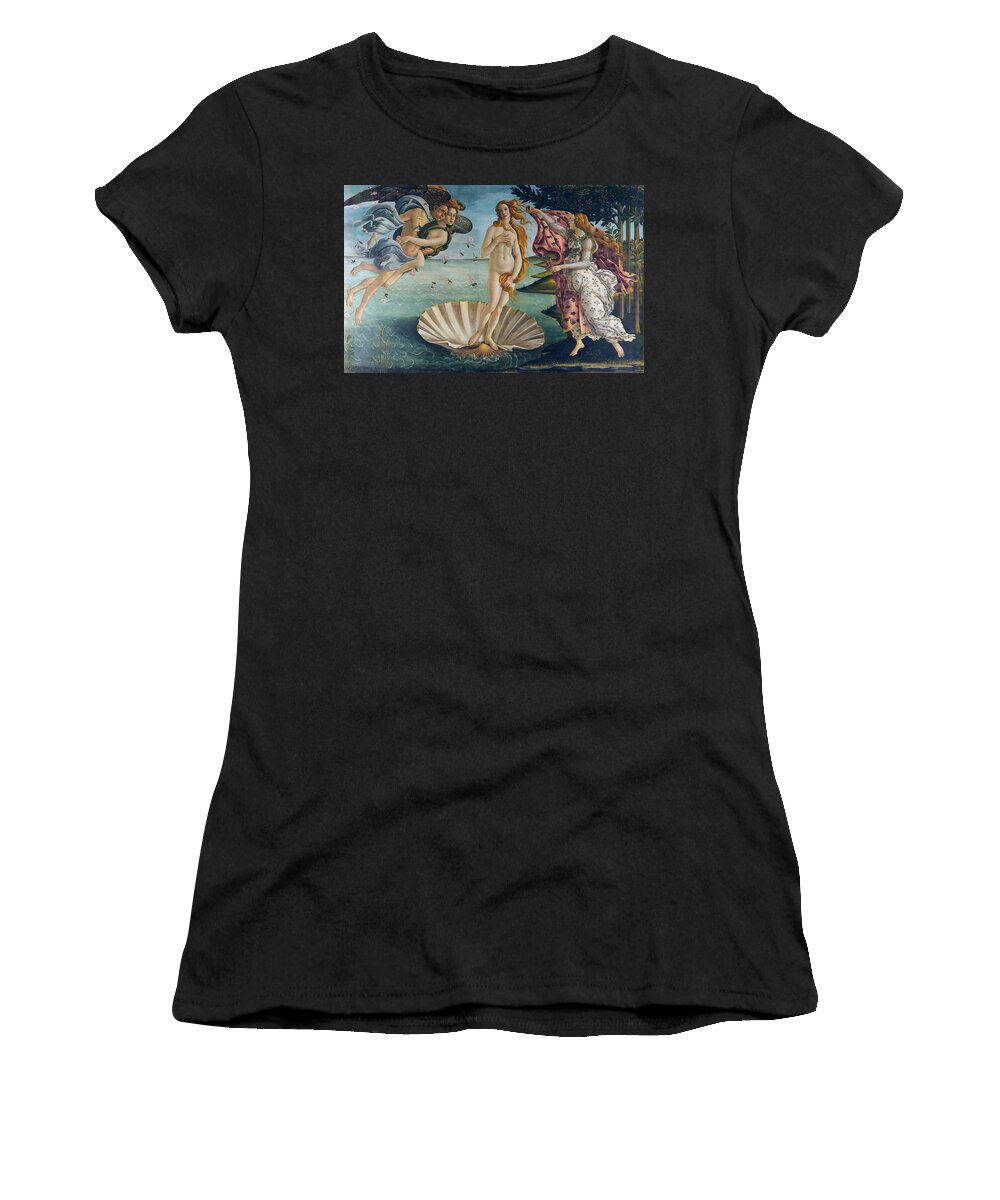 Sandro Botticelli Women's T-Shirt featuring the painting The Birth of Venus #11 by Sandro Botticelli