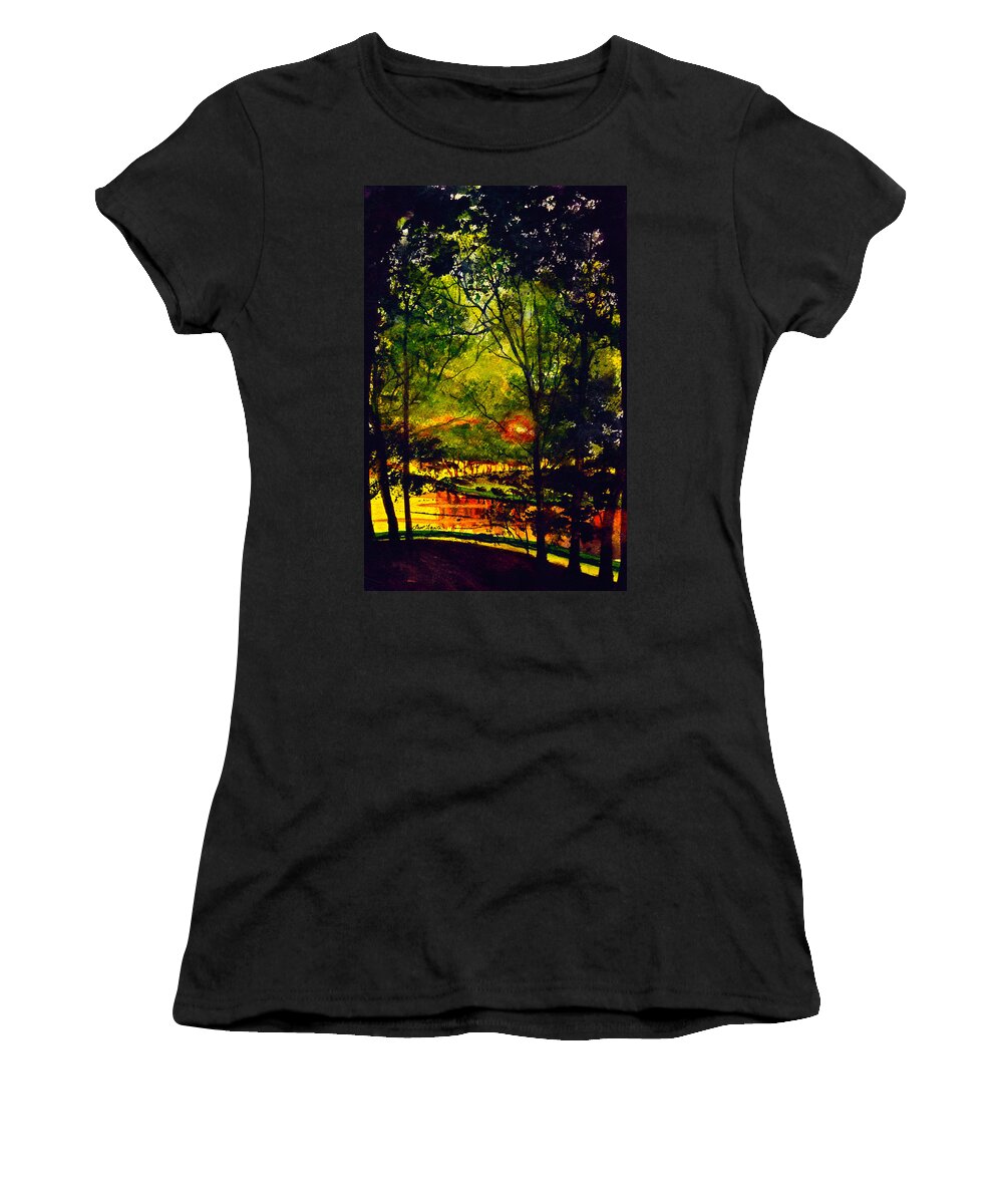 Mississippi Women's T-Shirt featuring the painting A Better Place to Be by Frank SantAgata