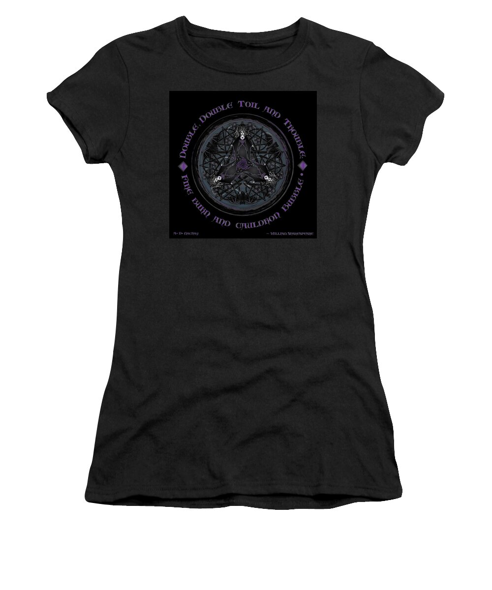 Gothic Art Women's T-Shirt featuring the digital art A Celtic Witches' Brew by Celtic Artist Angela Dawn MacKay