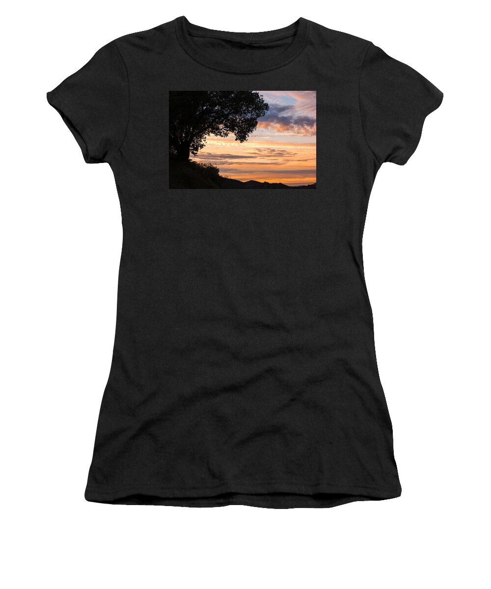 California Women's T-Shirt featuring the photograph A Distant Star Spits Fire Over Topanga. by Wasim Muklashy