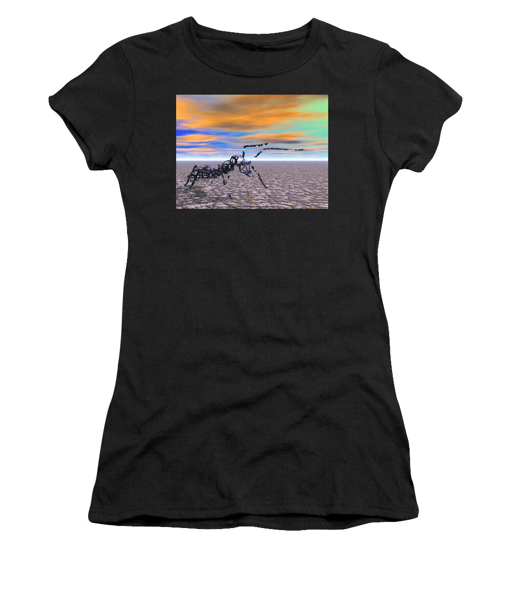 Sunset Women's T-Shirt featuring the digital art A Memory of Persistence by Bernie Sirelson