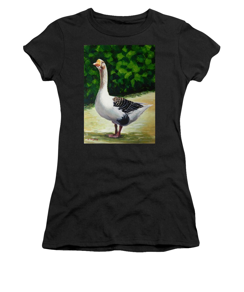 Animal Women's T-Shirt featuring the painting A Noble, Peru Impression by Ningning Li