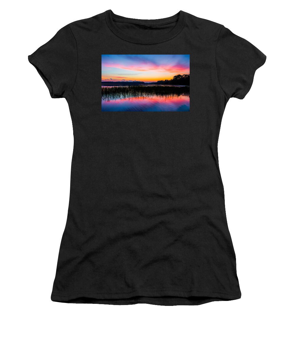 Sunset Women's T-Shirt featuring the photograph A Palette of Colors by Parker Cunningham