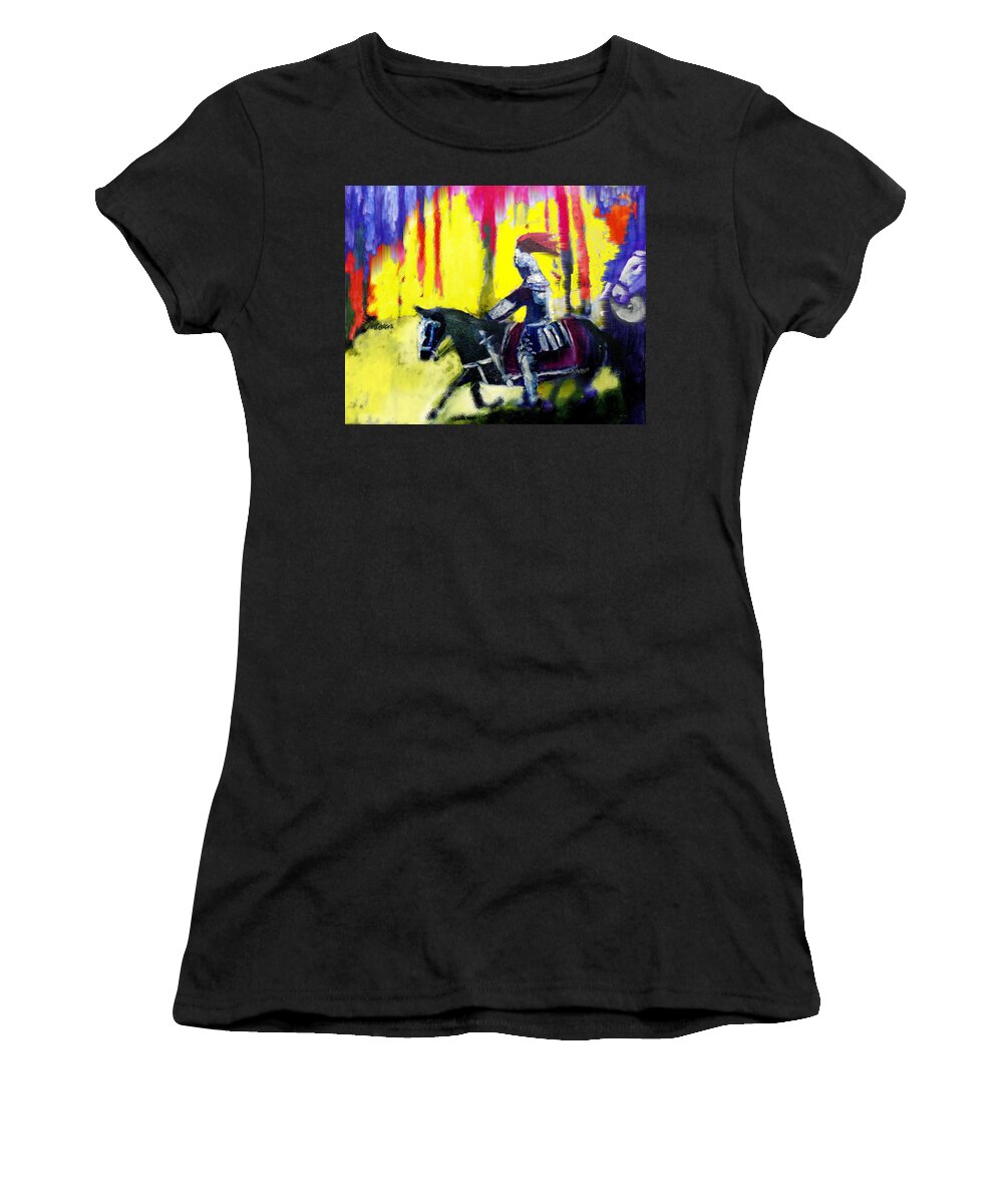 Gladiator Women's T-Shirt featuring the painting A Ride Through Fire by Seth Weaver