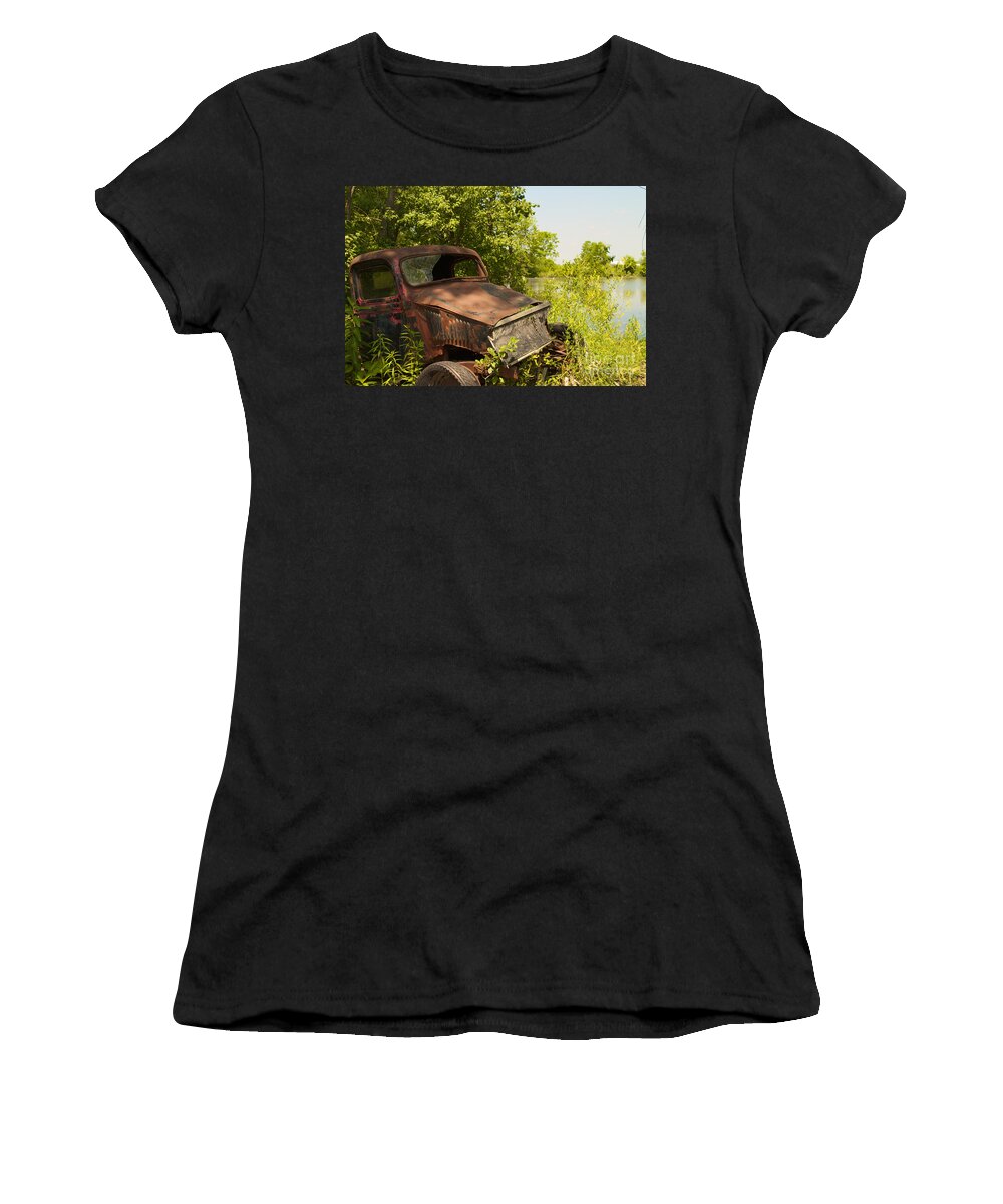 Gas Women's T-Shirt featuring the photograph Abandoned Car by William Norton