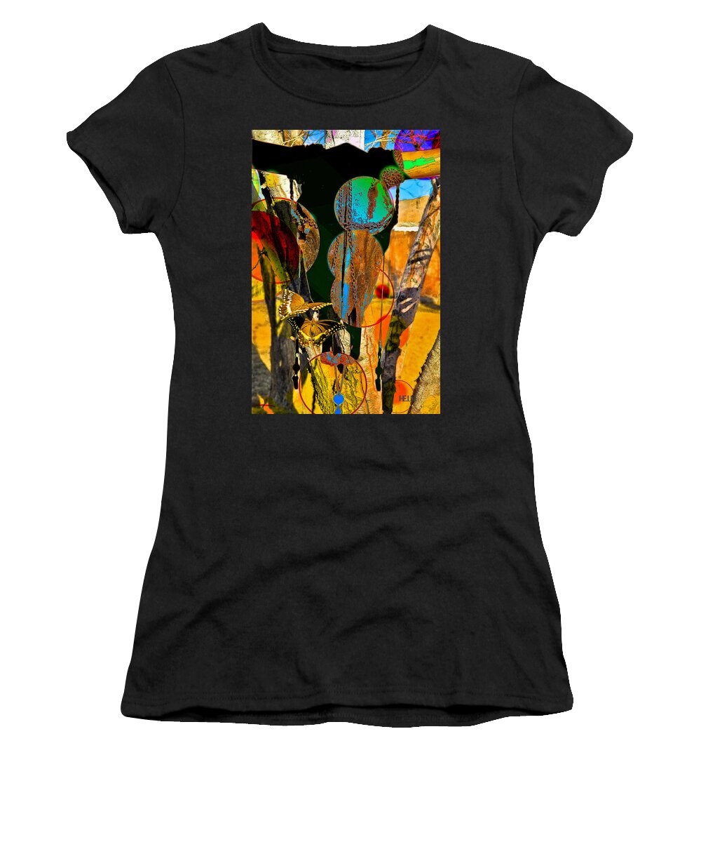  Cows Paintings Women's T-Shirt featuring the photograph Abstract Longhorn by Mayhem Mediums