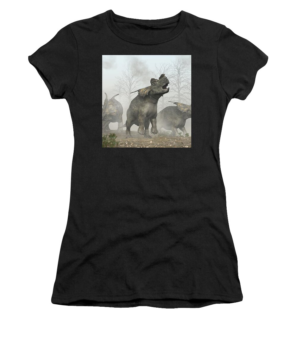 Achelousaurus Women's T-Shirt featuring the photograph Achelousauruses by Daniel Eskridge