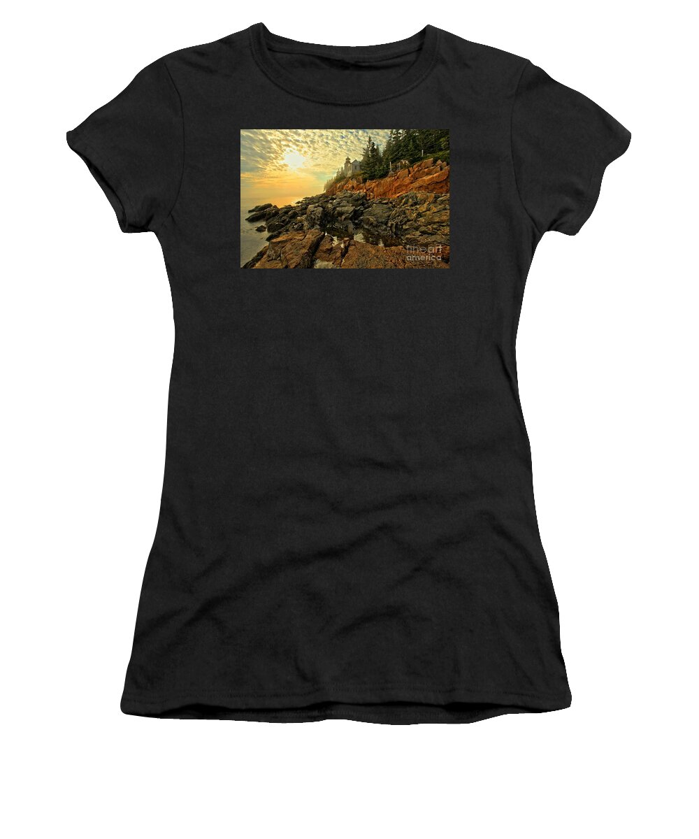 Bass Harbor Lighthouse Women's T-Shirt featuring the photograph Afternoon At Bass Harbor by Adam Jewell