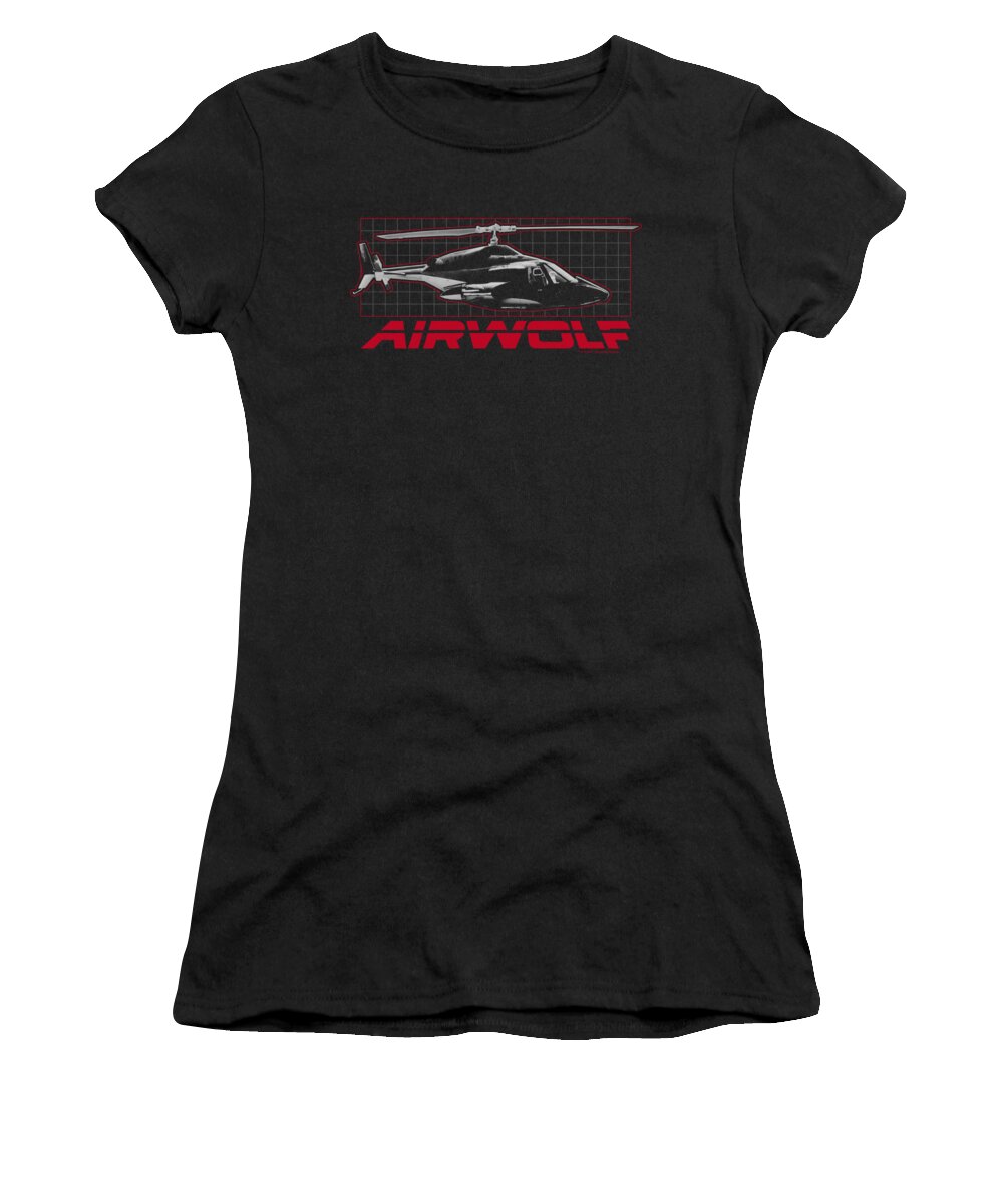 Airwolf Women's T-Shirt featuring the digital art Airwolf - Grid by Brand A
