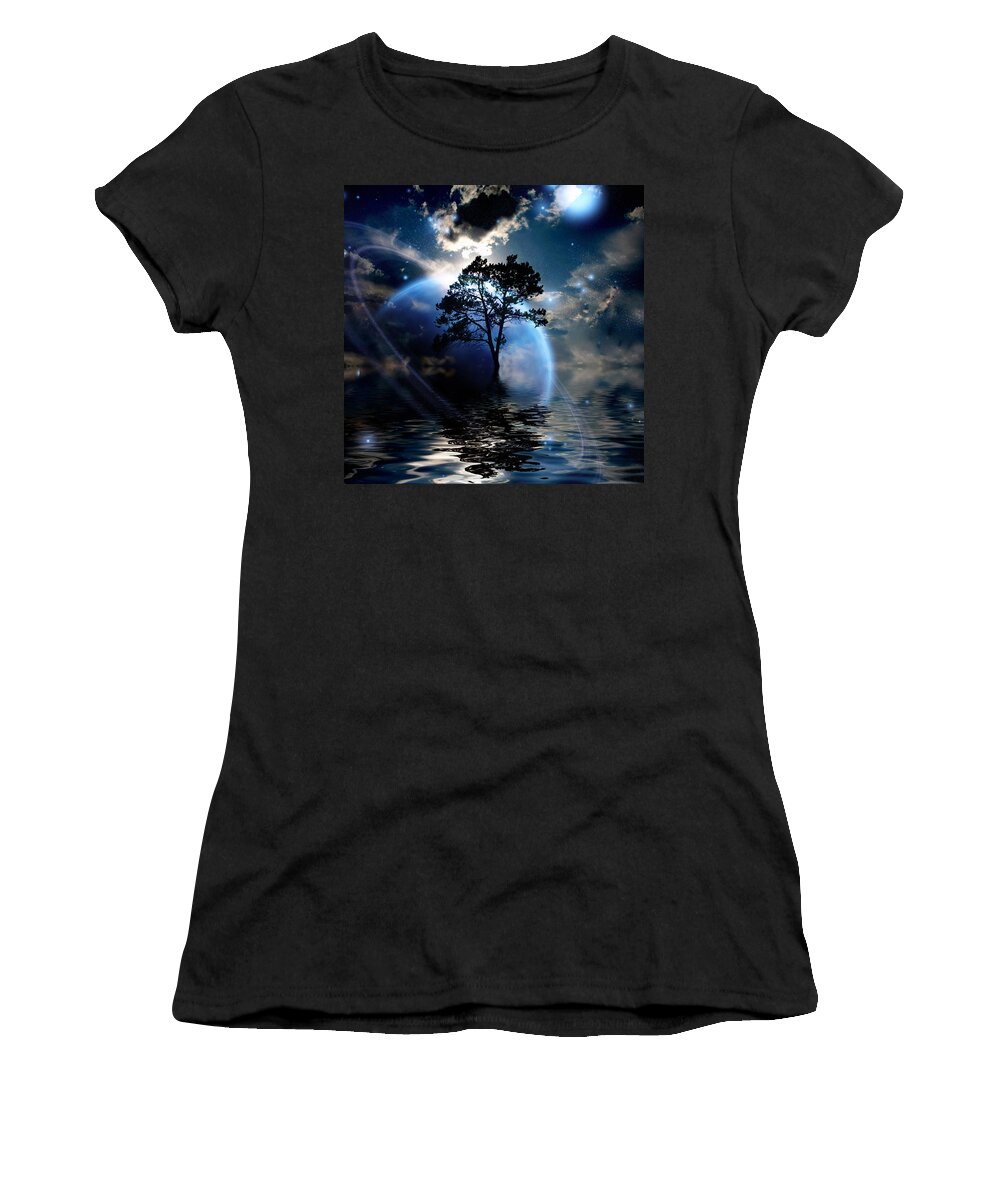 Alien Women's T-Shirt featuring the digital art Alien Landscape by Bruce Rolff