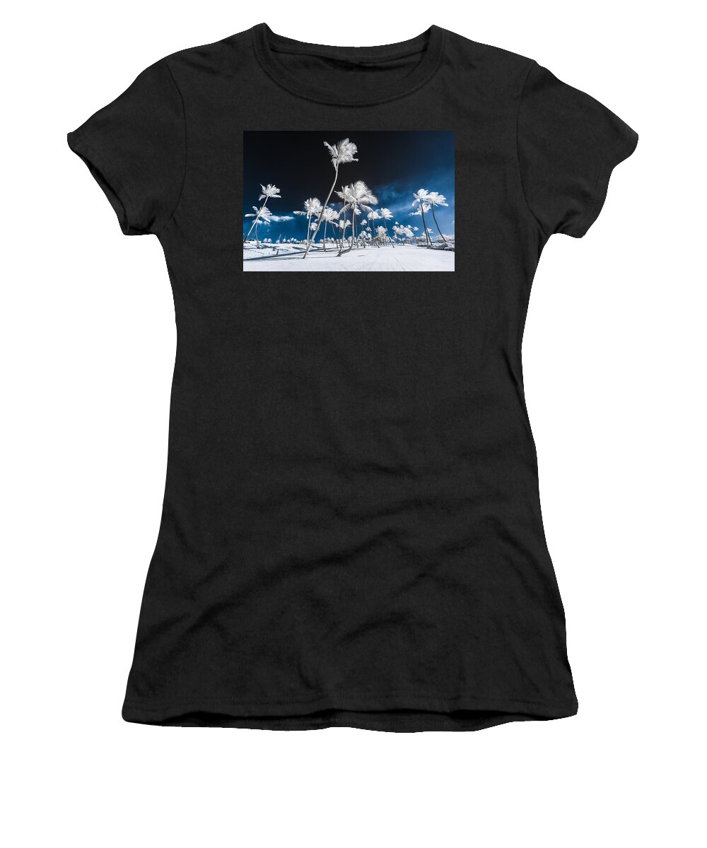 720 Nm Women's T-Shirt featuring the photograph Alien Palm Trees by Jason Chu