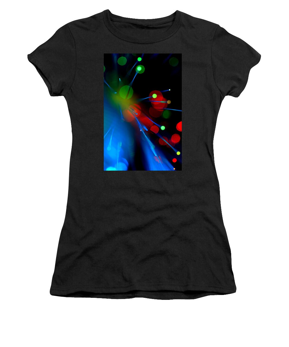 Abstract Women's T-Shirt featuring the photograph All Through the Night by Dazzle Zazz
