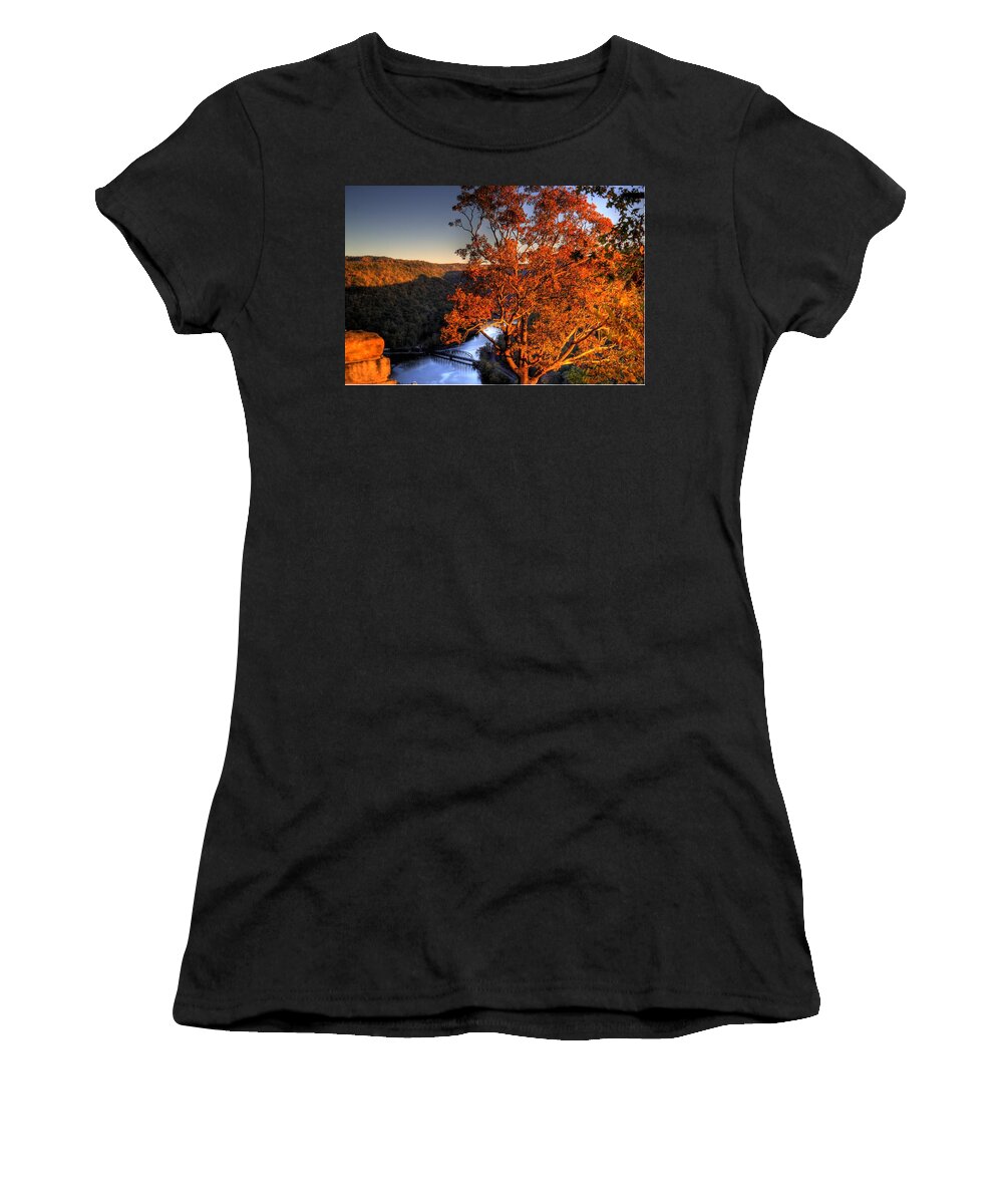 River Women's T-Shirt featuring the photograph Amazing Tree at Overlook by Jonny D