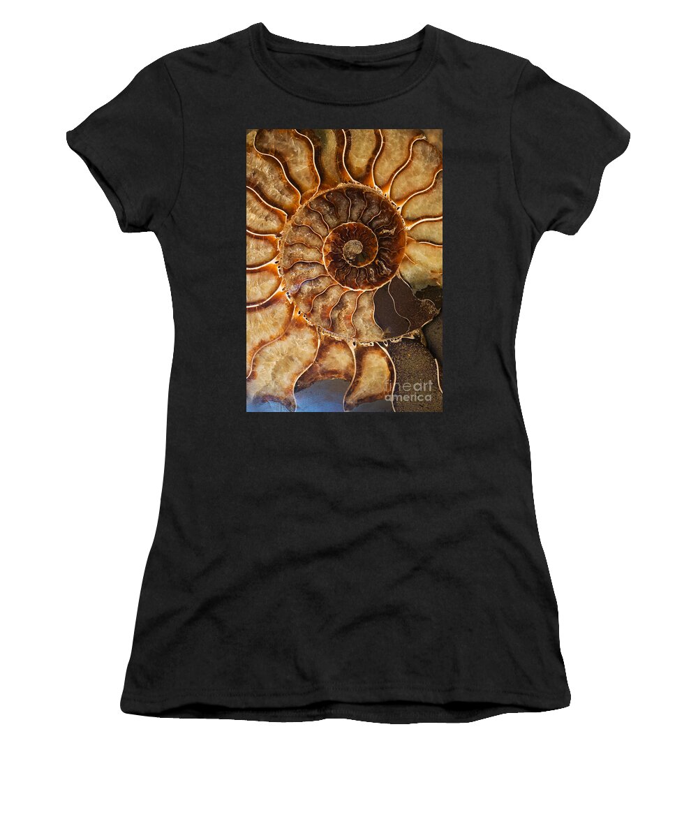Ammonite Women's T-Shirt featuring the photograph An Ancient Treasure II by Jaroslaw Blaminsky