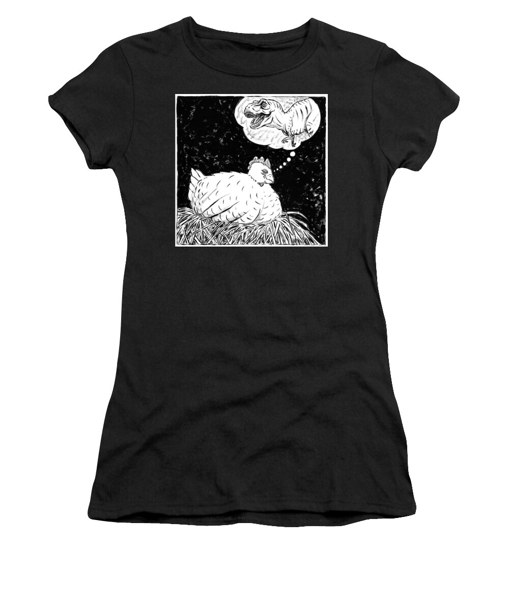 Chicken Women's T-Shirt featuring the painting Ancestor Dreams study by Holly Wood