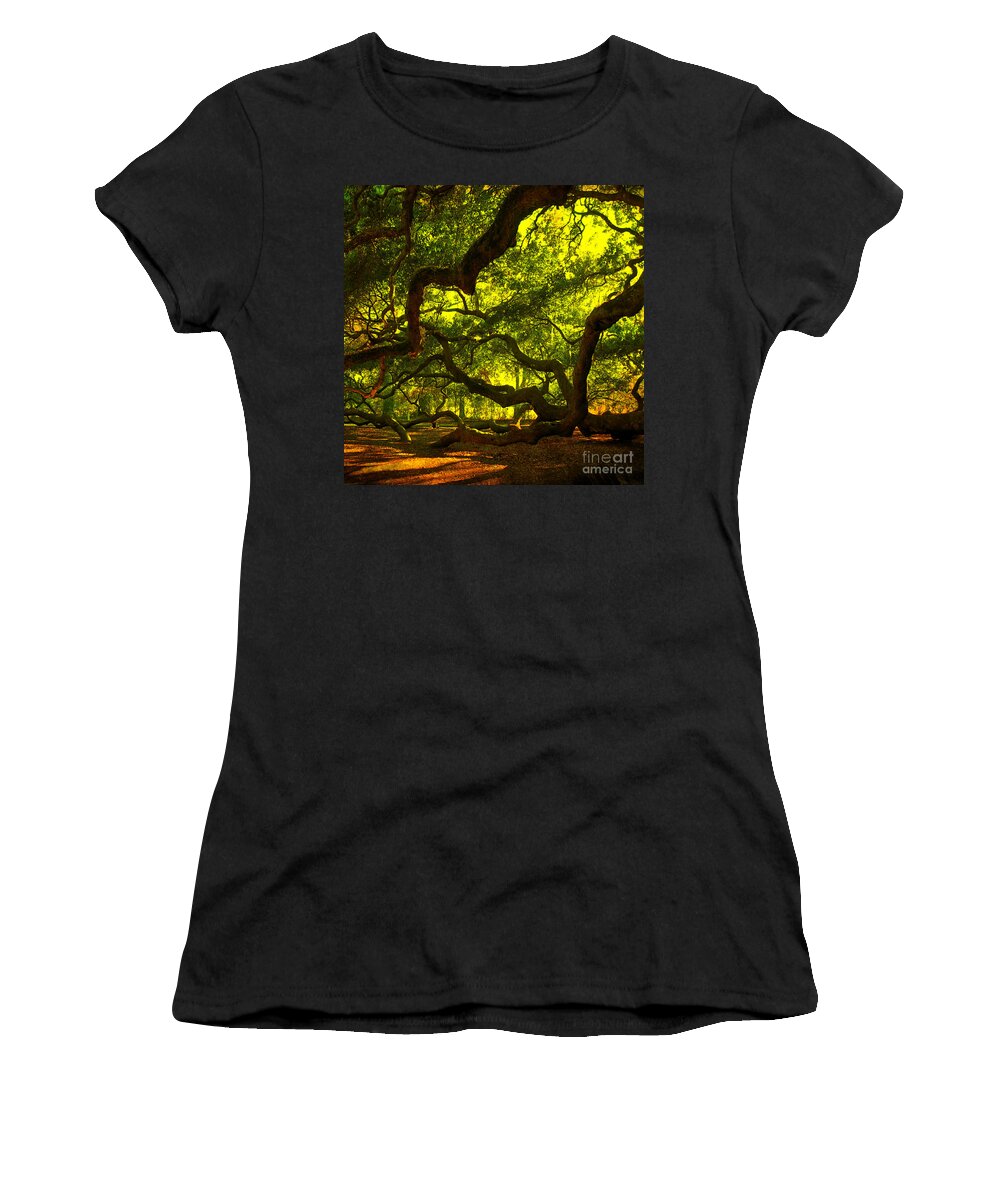 Angel Oak Women's T-Shirt featuring the photograph Angel Oak Limbs Crop 40 by Susanne Van Hulst