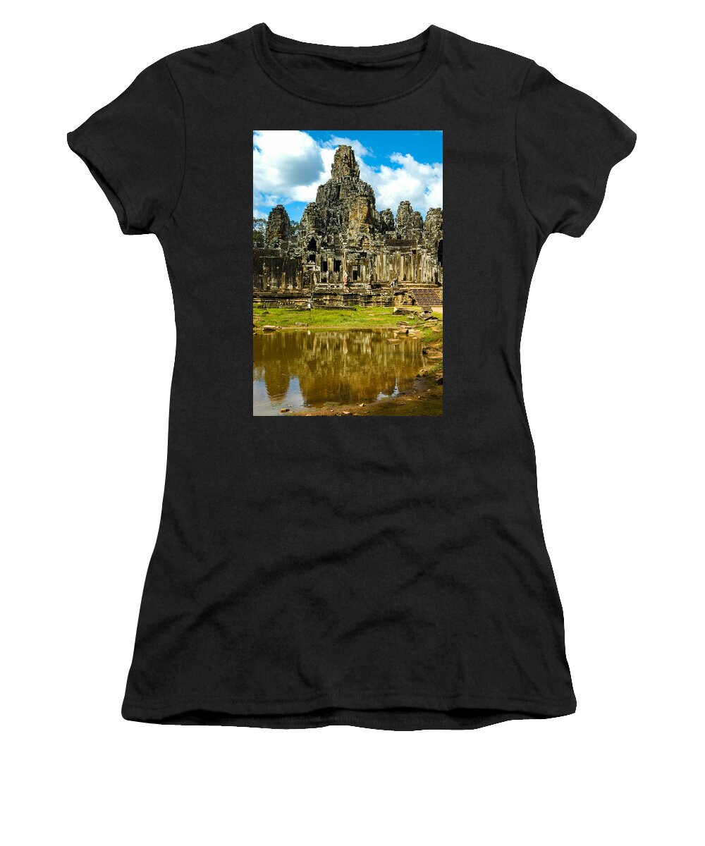 Ancient Women's T-Shirt featuring the photograph Ankhor Thom by Mark Llewellyn