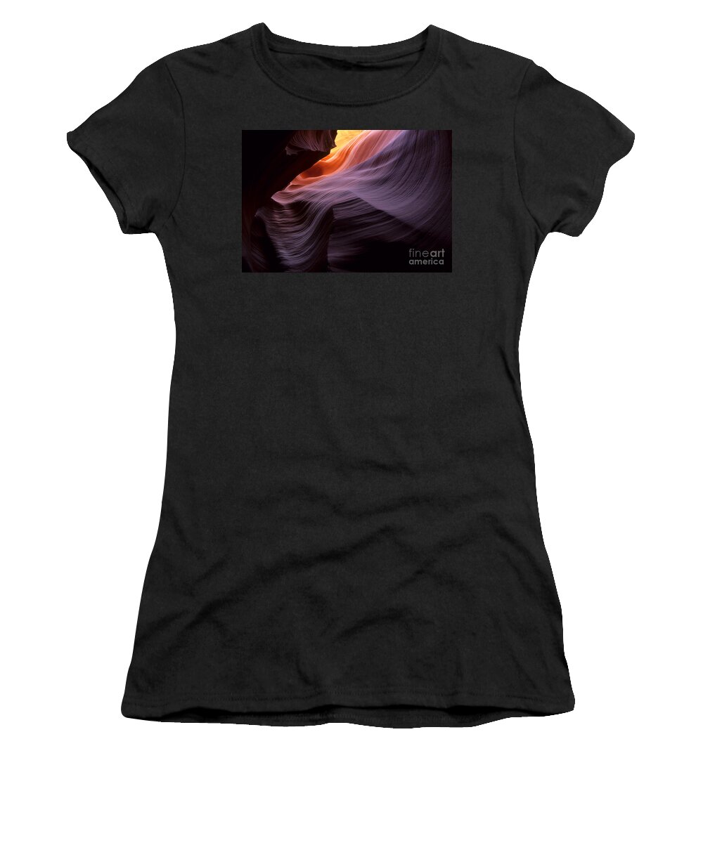  Antelope Canyon Women's T-Shirt featuring the photograph Antelope Canyon A Touch Of Magic by Bob Christopher