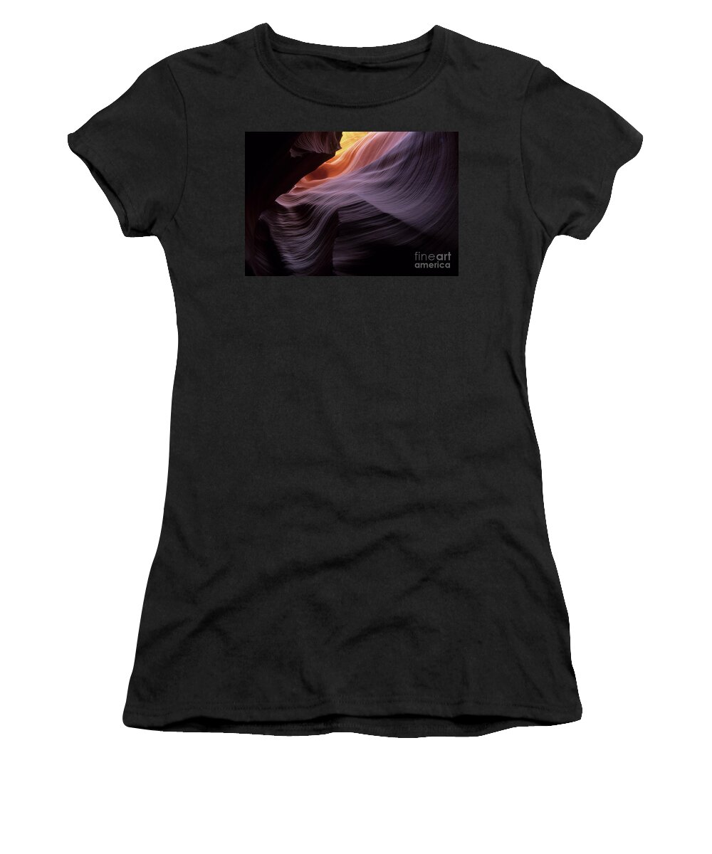 Antelope Canyon Women's T-Shirt featuring the photograph Antelope Canyon Movement In Stone by Bob Christopher