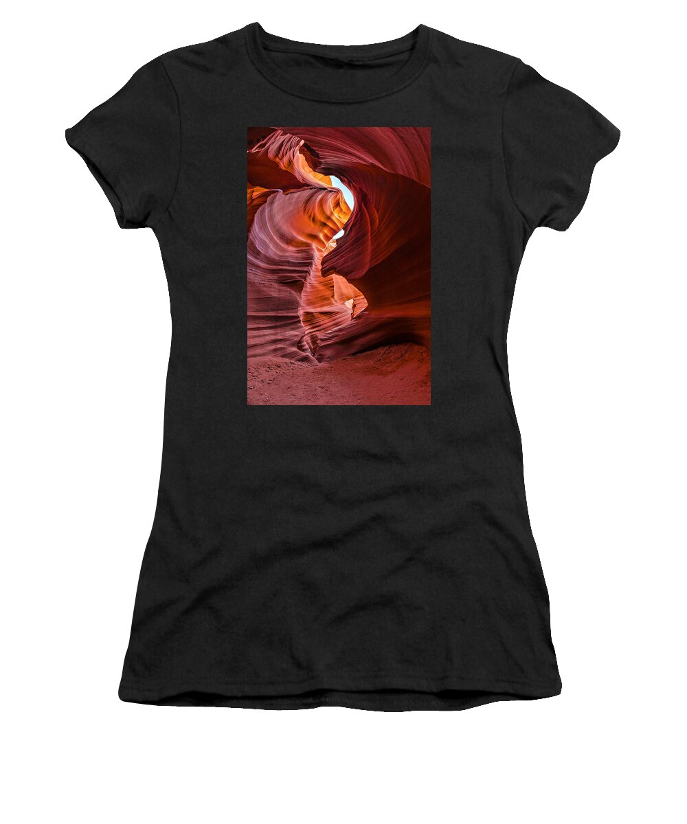 Antelope Canyon Women's T-Shirt featuring the photograph Antelope Cavern by Jason Chu