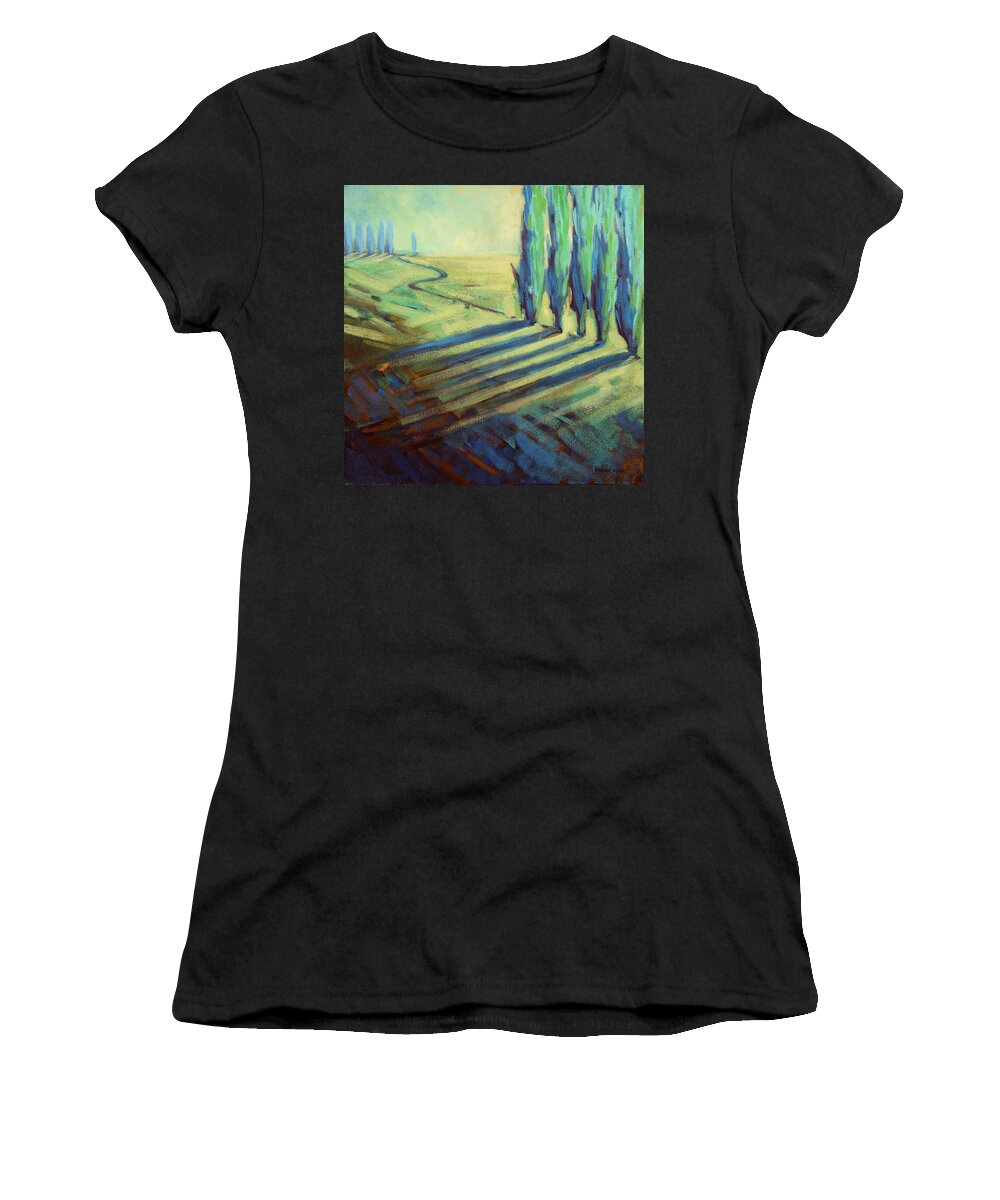 California Women's T-Shirt featuring the painting Aqua by Konnie Kim