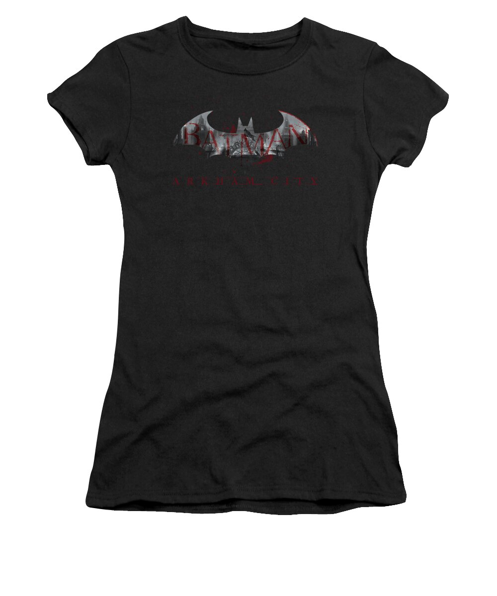 Arkham City Women's T-Shirt featuring the digital art Arkham City - Bat Fill by Brand A