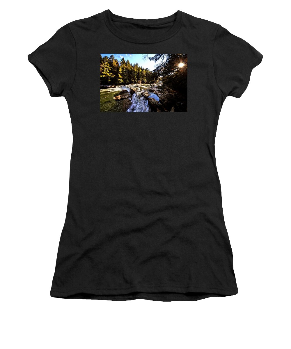 Waterfalls Women's T-Shirt featuring the photograph As Lawrence Welk used to say-AH Waterfall Waterfall by Robert McCubbin