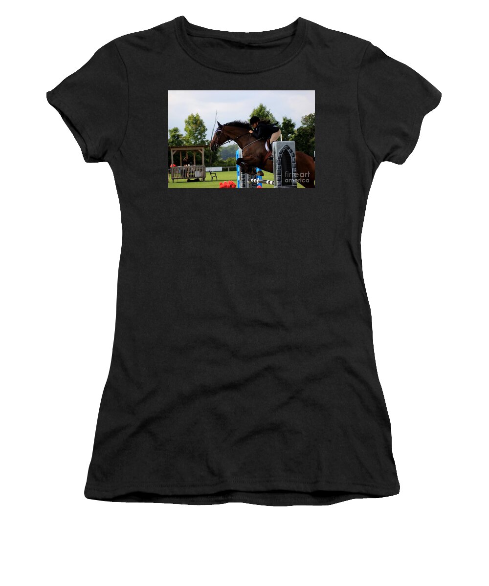 Horse Women's T-Shirt featuring the photograph At-s-jumper117 by Janice Byer