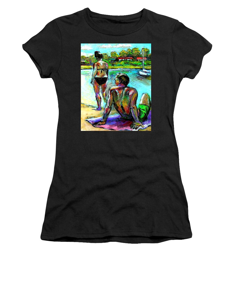 Marina Women's T-Shirt featuring the drawing At The Marina by Stan Esson