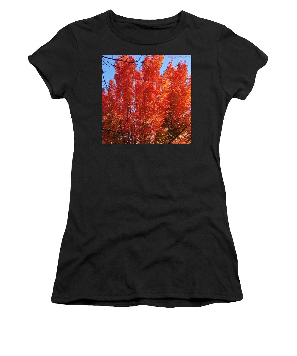Leaveschangingcolor Women's T-Shirt featuring the photograph Autumn Glory In Oregon #autumn by Anna Porter