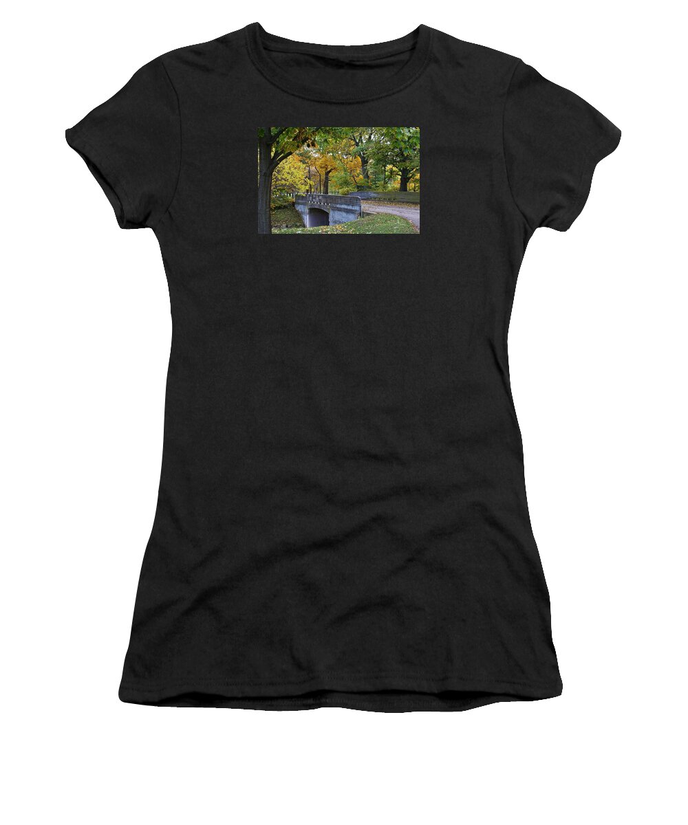 Sinnissippi Park Women's T-Shirt featuring the photograph Autumn in the Park by Bruce Bley