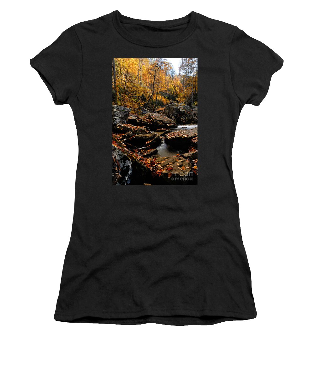 Photography Women's T-Shirt featuring the photograph Autumn Strean by Larry Ricker