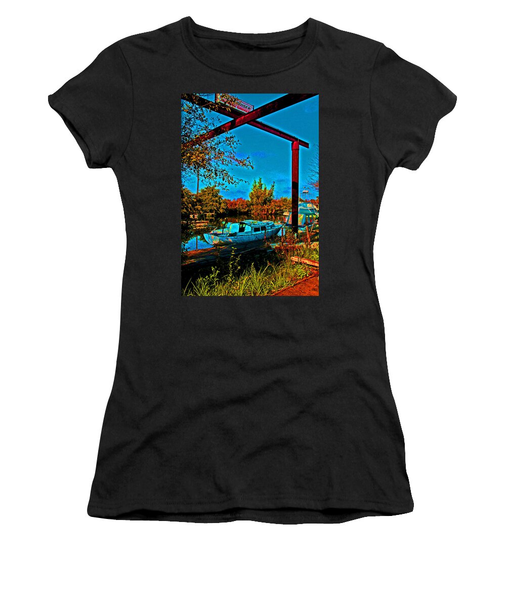 Sailboats Women's T-Shirt featuring the photograph Barely Floating by Joseph Coulombe