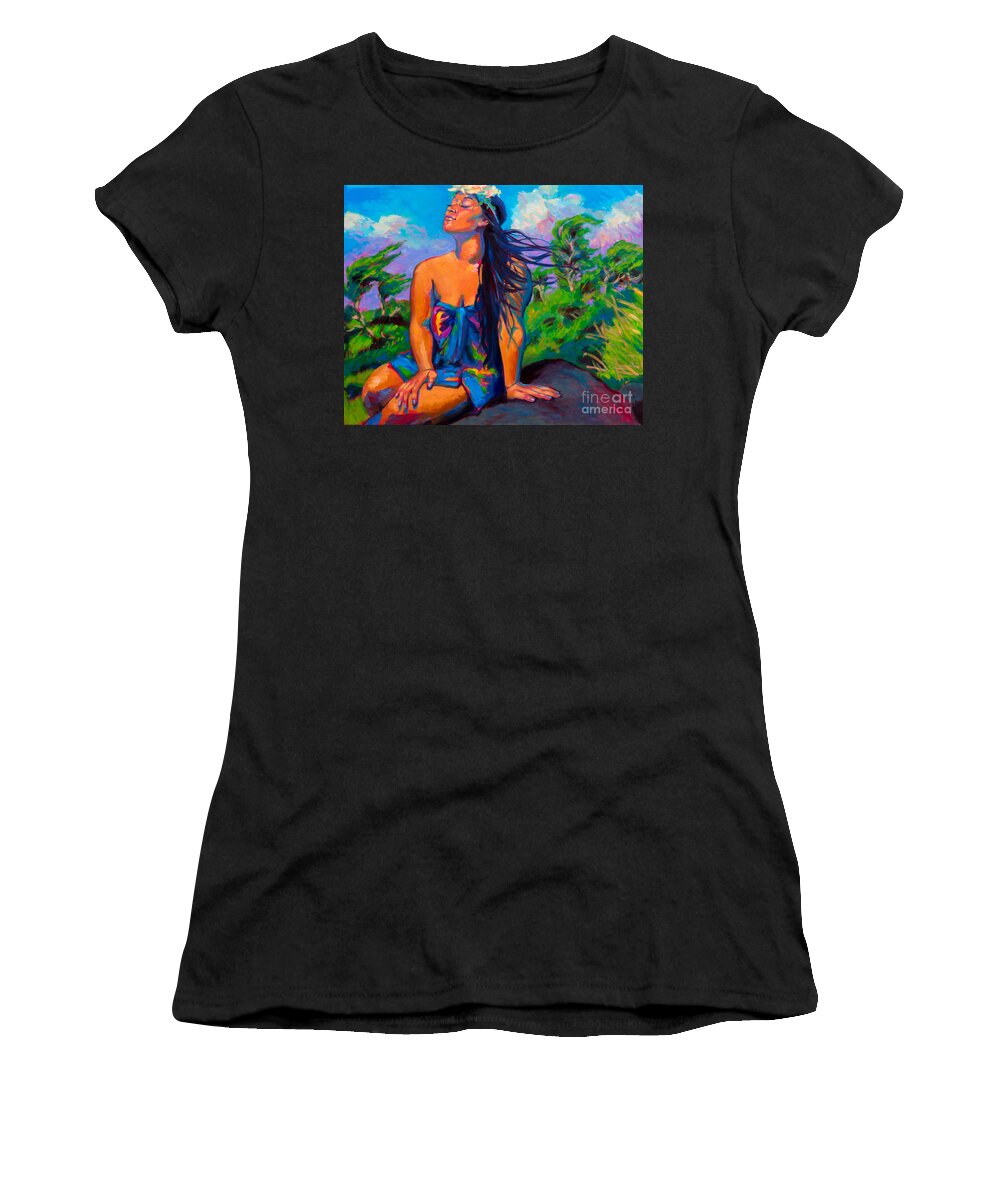 Mermaid Women's T-Shirt featuring the painting Basking by Isa Maria
