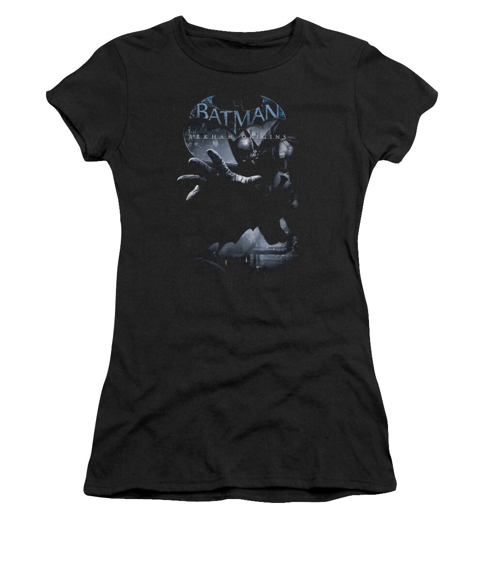 Batman Women's T-Shirt featuring the digital art Batman Arkham Origins - Out Of The Shadows by Brand A