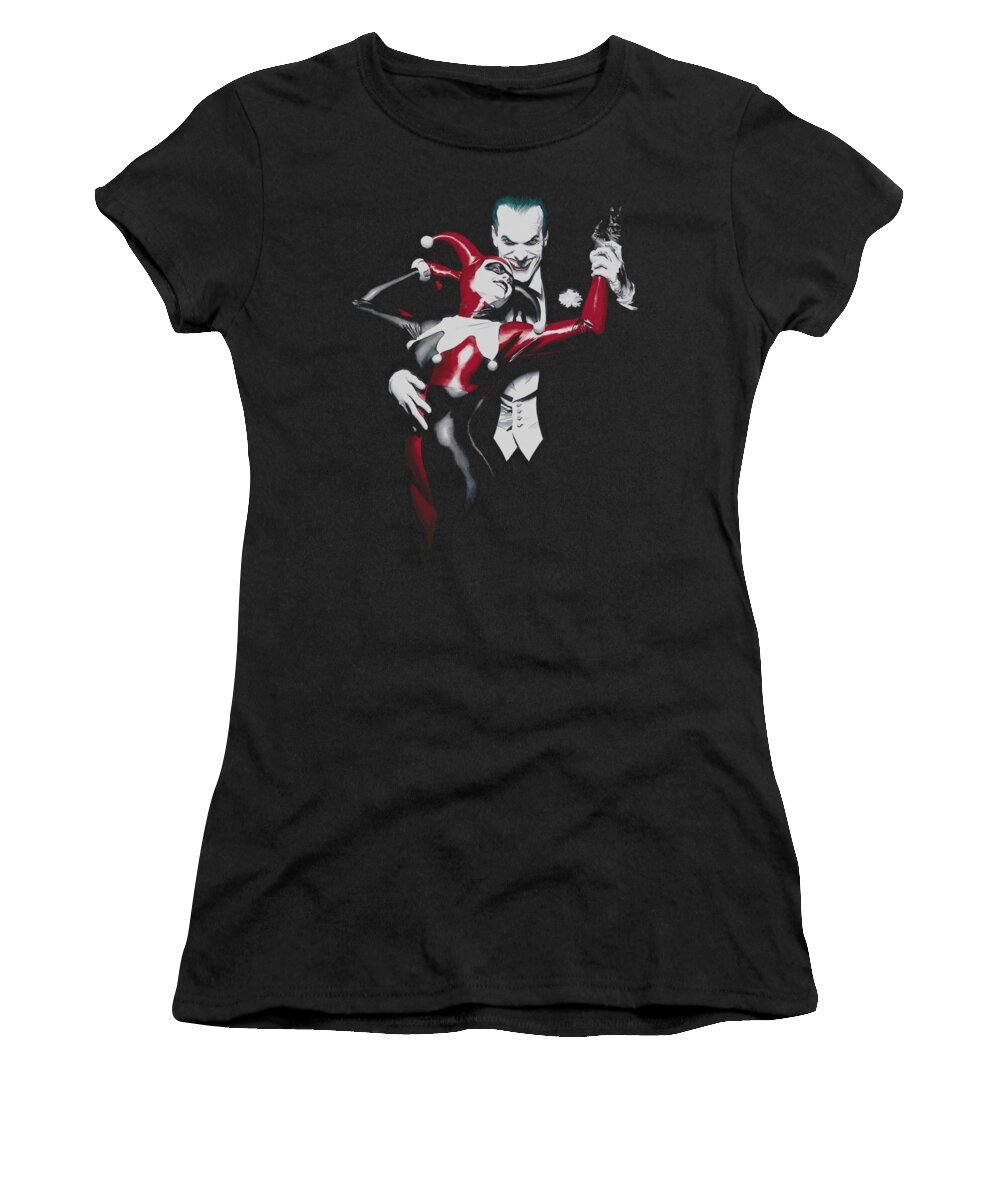  Women's T-Shirt featuring the digital art Batman - Harley And Joker by Brand A