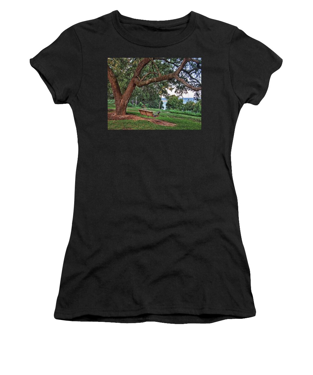 Palm Women's T-Shirt featuring the digital art Bayview Swing Sunrise by Michael Thomas