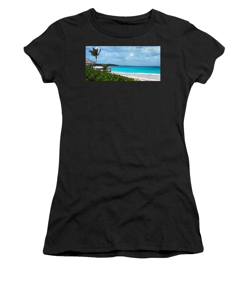 Duane Mccullough Women's T-Shirt featuring the photograph Beach at Tippy's by Duane McCullough