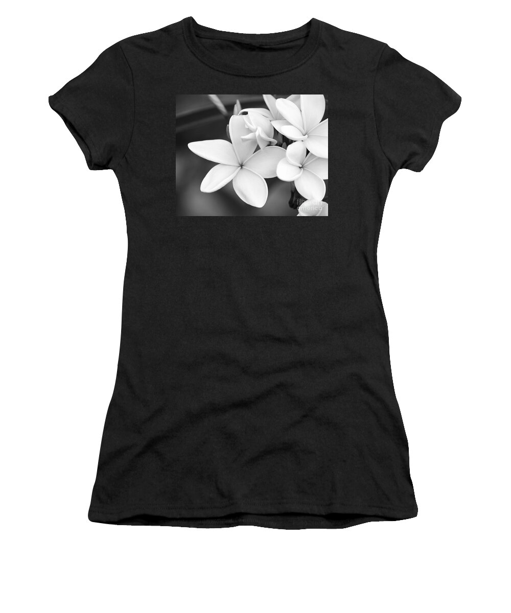 Art Women's T-Shirt featuring the photograph Beautiful Plumeria in Black and White by Sabrina L Ryan