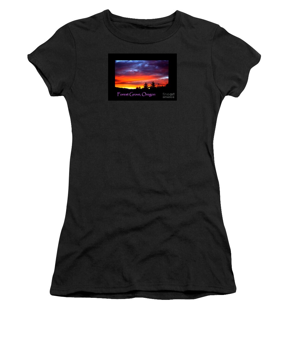 Sunset Women's T-Shirt featuring the photograph Beautiful Skies Forest Grove by Nick Gustafson