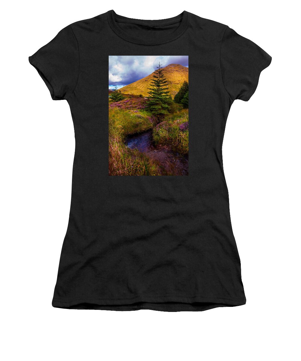 Nature Women's T-Shirt featuring the photograph Beauty all Around. Rest and Be Thankful. Scotland by Jenny Rainbow