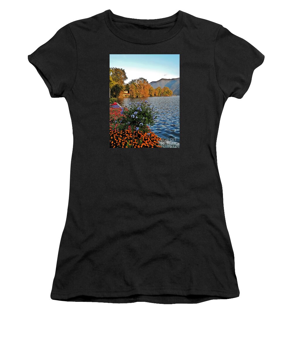 Travel Women's T-Shirt featuring the photograph Beauty of Lake Lugano by Elvis Vaughn