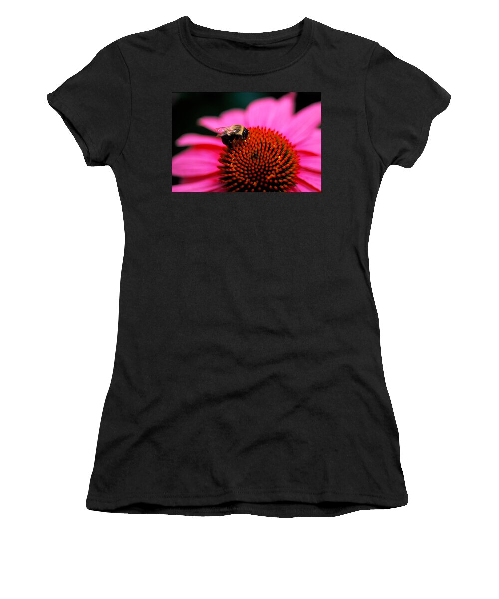 Floral Women's T-Shirt featuring the photograph Bee on flower by Matt Swinden
