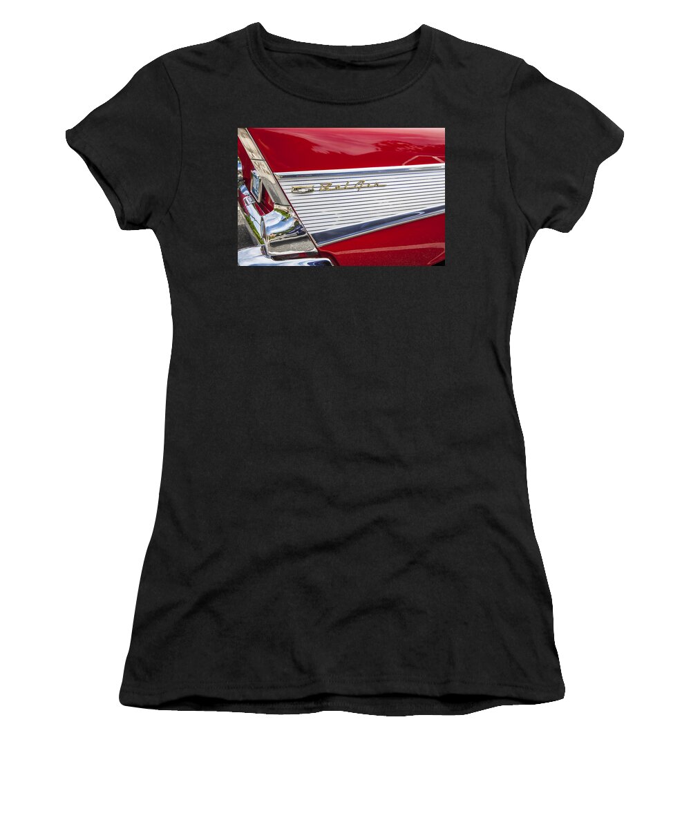 1957 Chevy Women's T-Shirt featuring the photograph Bel Air Beauty by Rich Franco